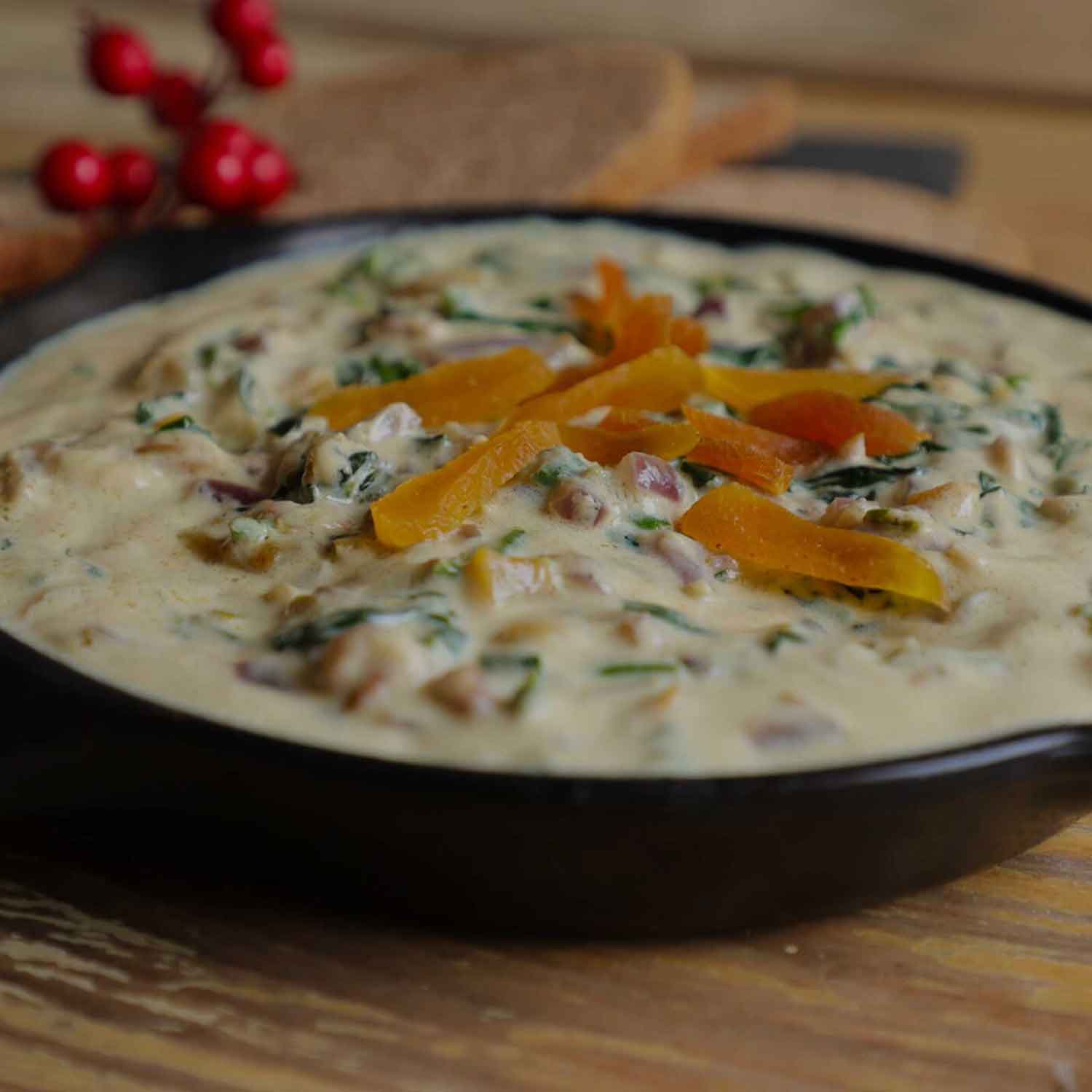 Spinach and apricot dip