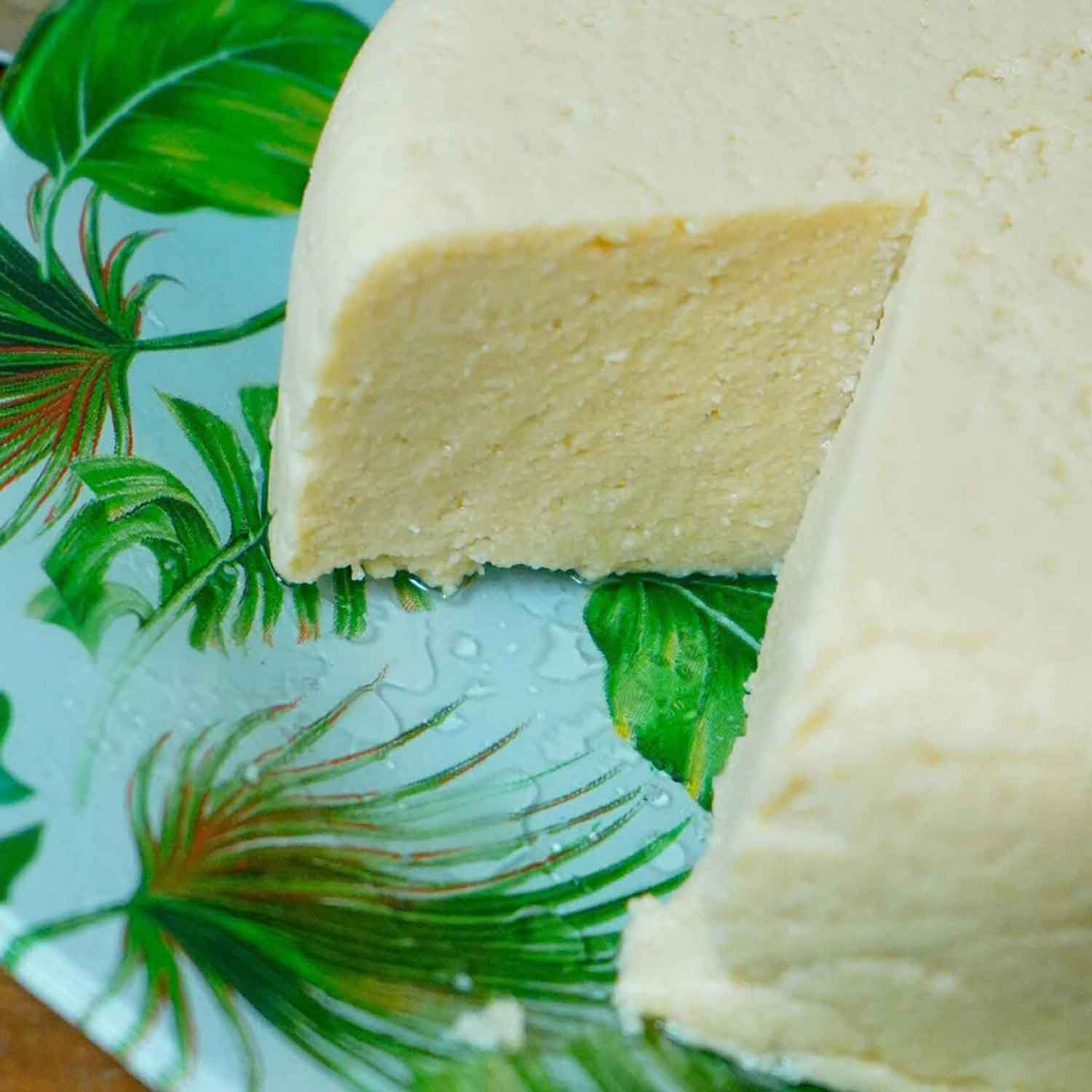 Homemade peanut mozzarella cheese