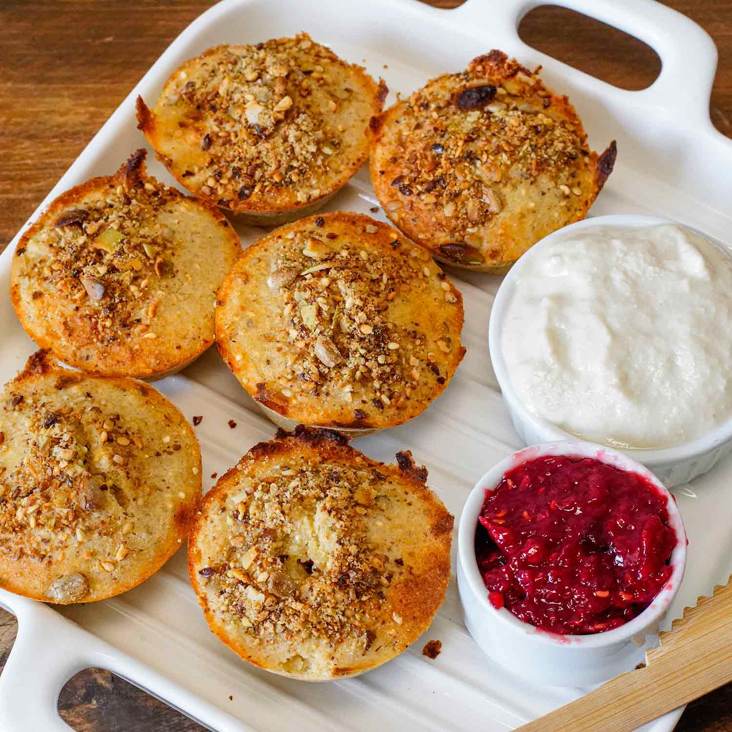 Quinoa muffins with vegan parmesan cheese