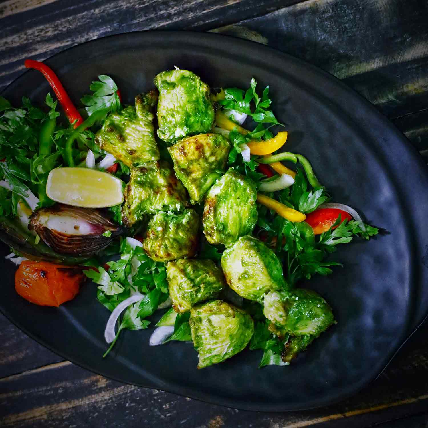 Brussels salad with lemon dressing