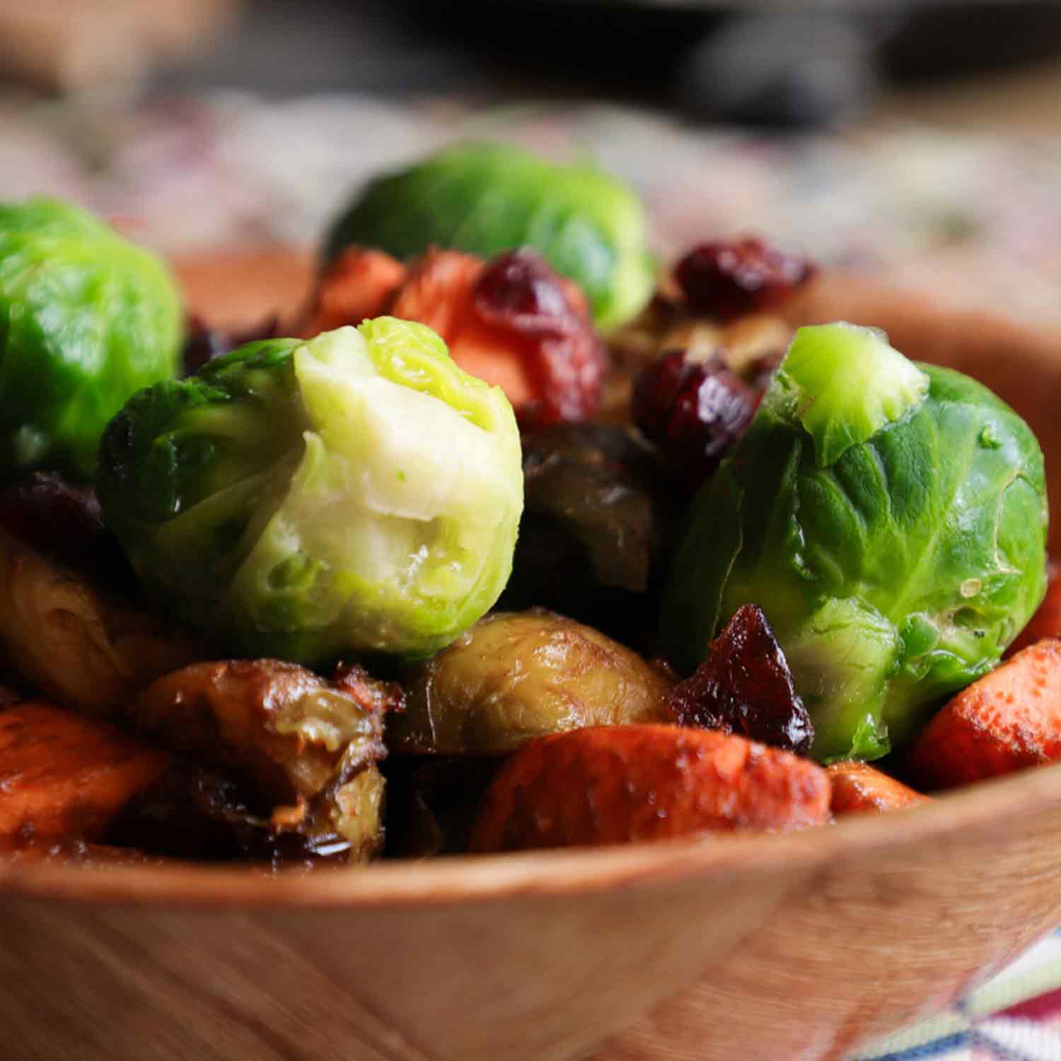 Sweet potato salad with brussels sprouts