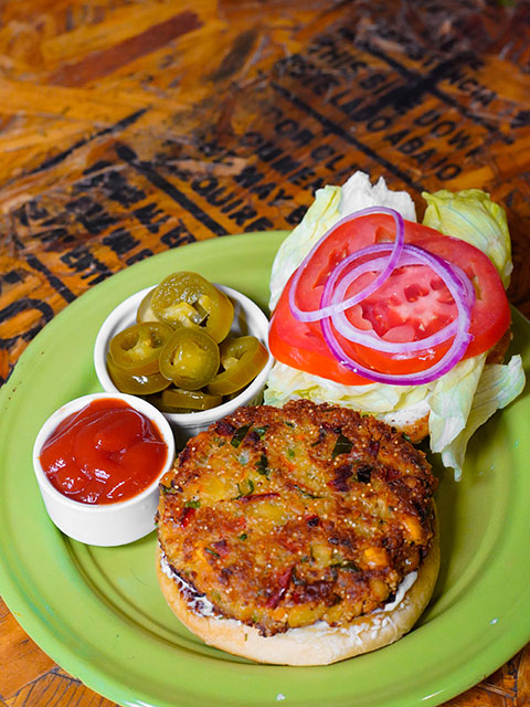 Amaranth and chickpea burger