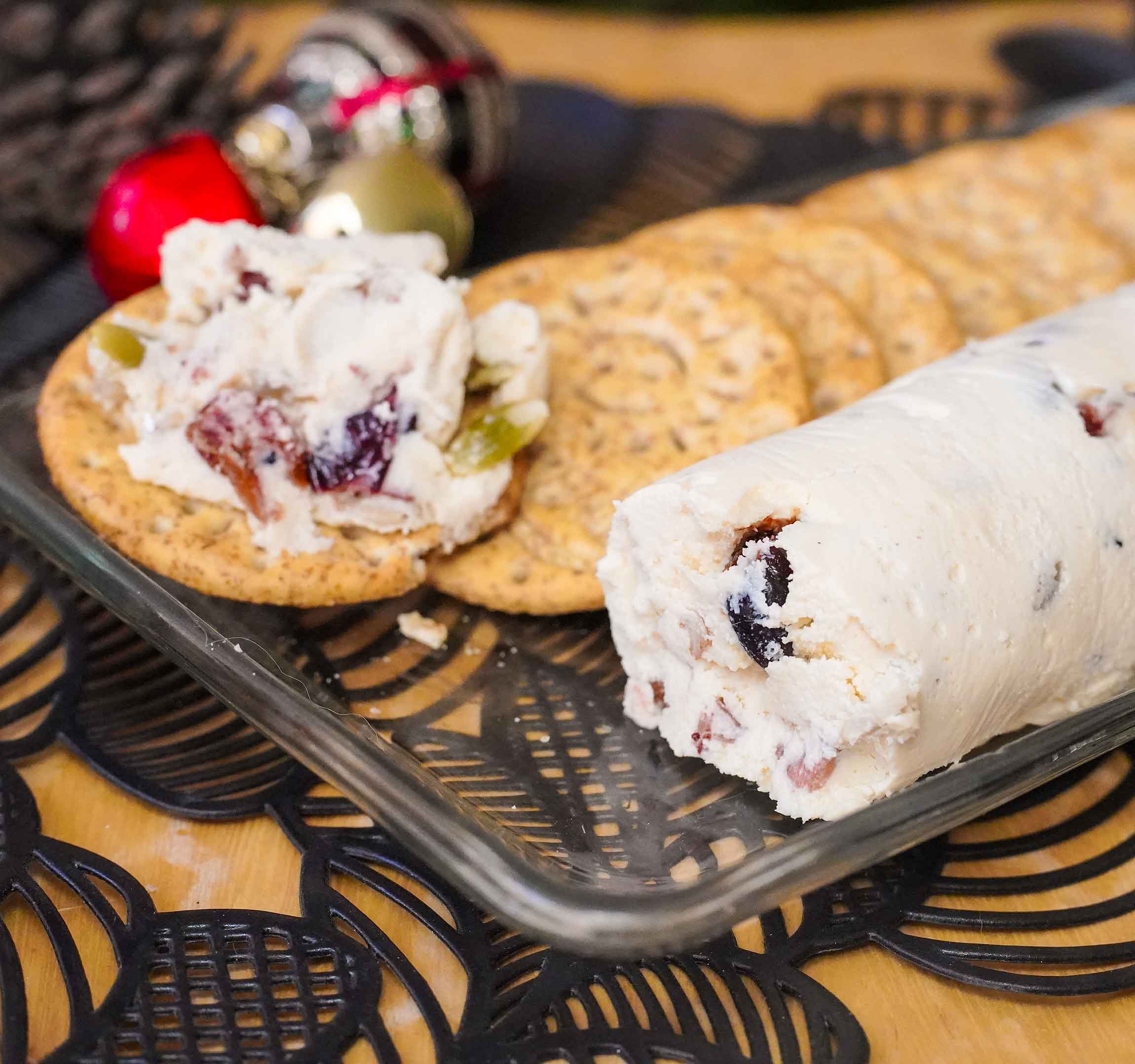 Vegan cheese ball with nuts and seeds
