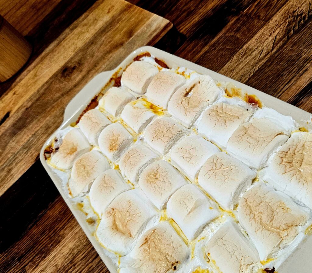Sweet potato casserole with marshmallows