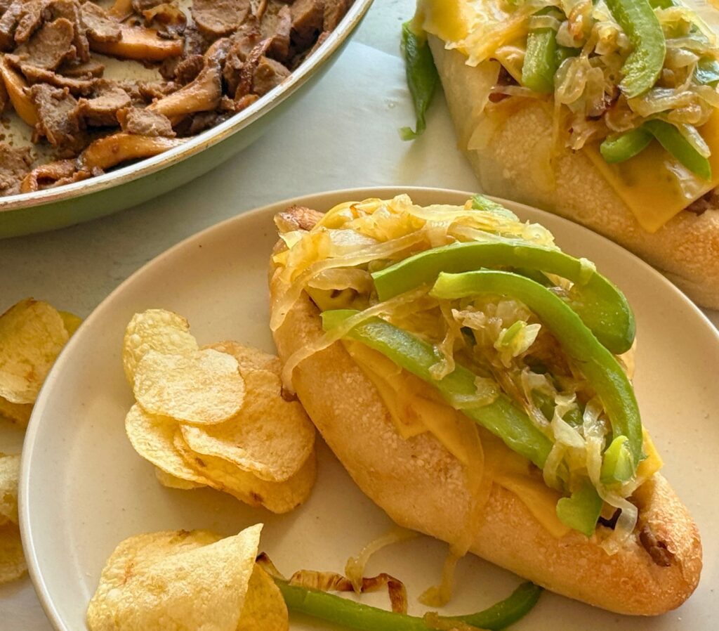 Vegan Philly cheesesteaks